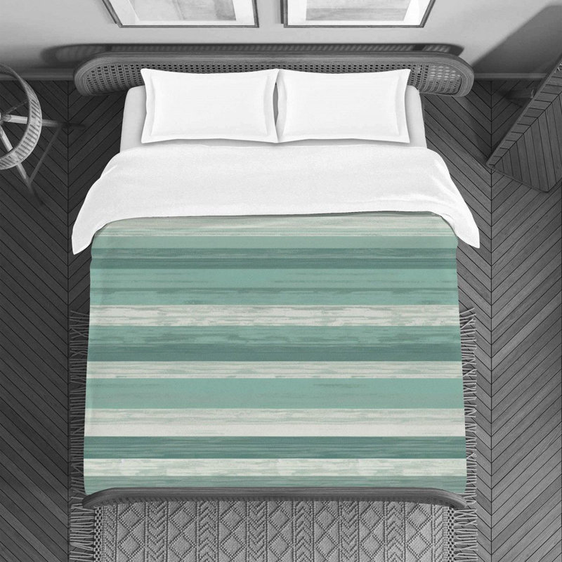 Machine Printed Duvet Cover, Twin Duvet Cover, Green/Silver