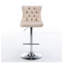  Ensemble de 2 tabourets de bar pivotants en velours, hauteur de siège réglable de 25 à 33 pouces, tabourets de bar modernes à base chromée avec dossier capitonné, beige pour bistro-1476603223
