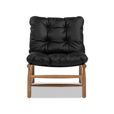 Oxford 26.5" Leather Mid-Century Modern Accent Chair