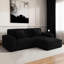 Grandes rayures, 106,3 pouces, compression, 3 sièges, style moderne, noir, dossier à coussin souple, chambre d'amis, compression moderne, assise confortable, adultes, chambre à coucher