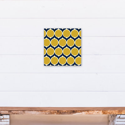'Blue and Yellow Ogee' Graphic Art Print on Canvas