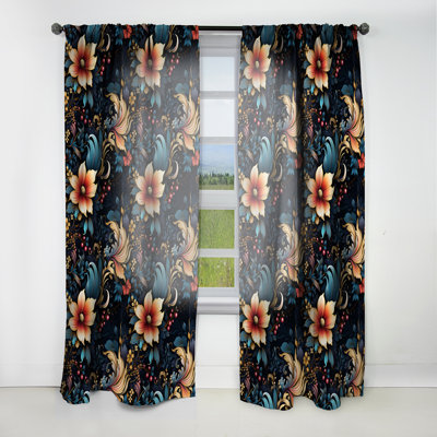 Motif cachemire Classic Elegance - rideau en velours glamour - obscurcissant - 1 panneau