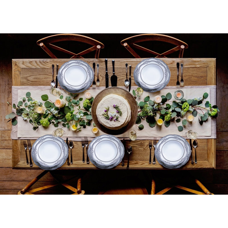 Service de vaisselle Victoria pour huit personnes de cinquante-sept articles de Lorren Home Trends