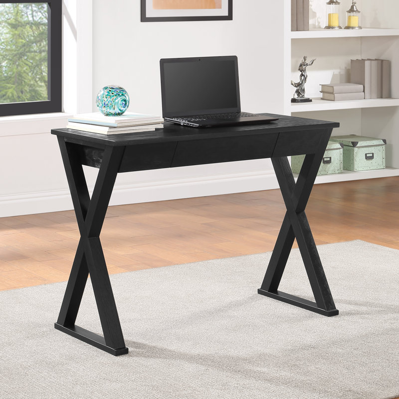 Writing Desk with Drawer, Black