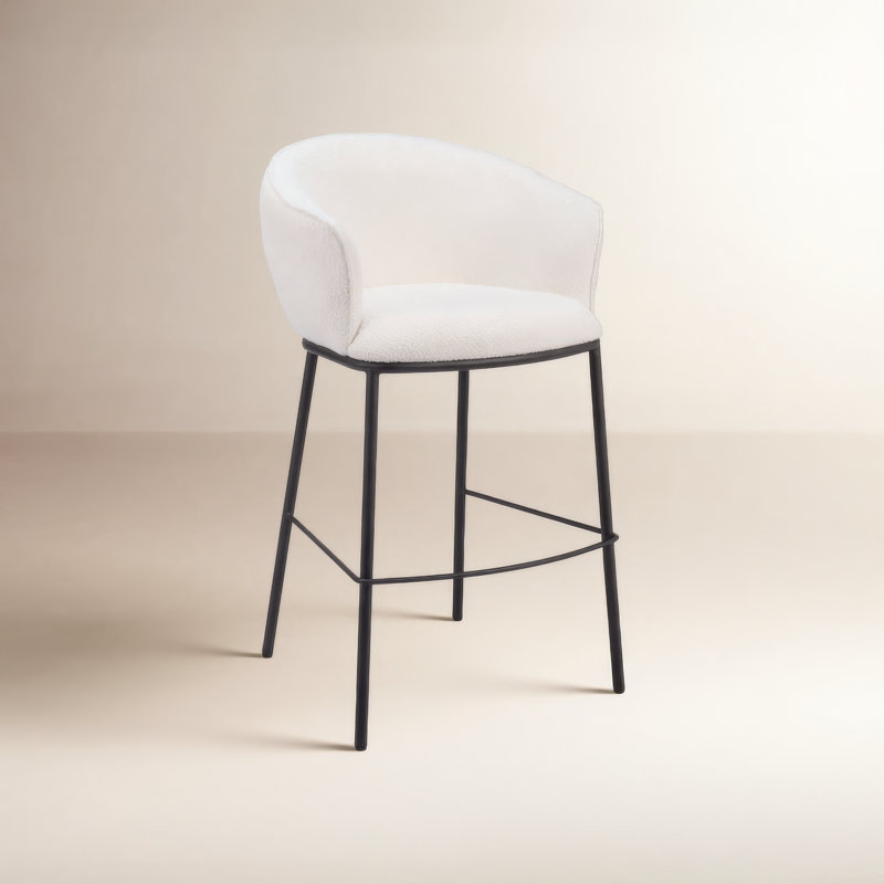 Tabouret de bar et de comptoir Essen, Noir, Ivoire ivoire, Tabouret de bar (siège d'une hauteur de 29,5 po)