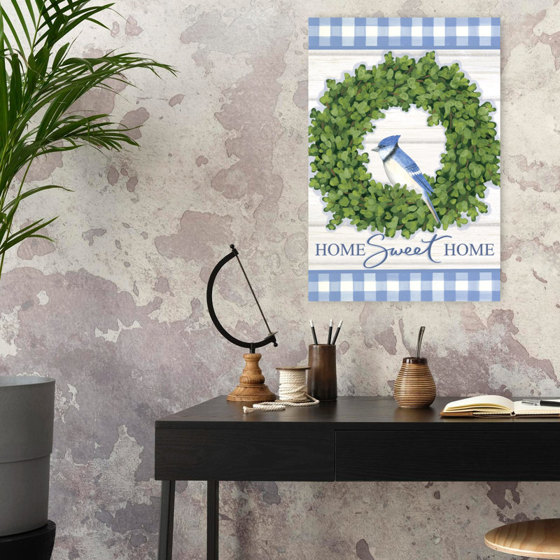 Art contemporain, Bluebird Home Sweet Home, H 24 po x l 16 po