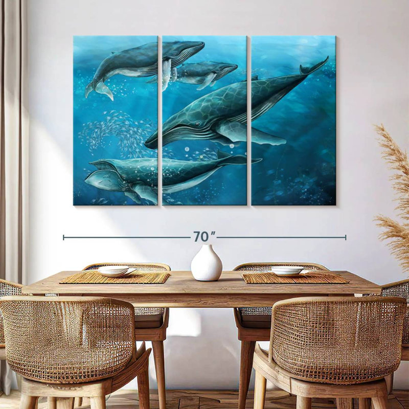 Brampt Pod Of Humpback Whales, 42" H x 65" W