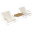 Set Of 3 Patio Chaise Lounge Chair With Acacia Side Table-821271177