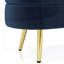Banc de rangement repose-pieds ovale en flanelle avec pieds en métal robustes pour un décor moderne et élégant-1830650791