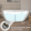 Baignoire autoportante ovale en acrylique de 55 po