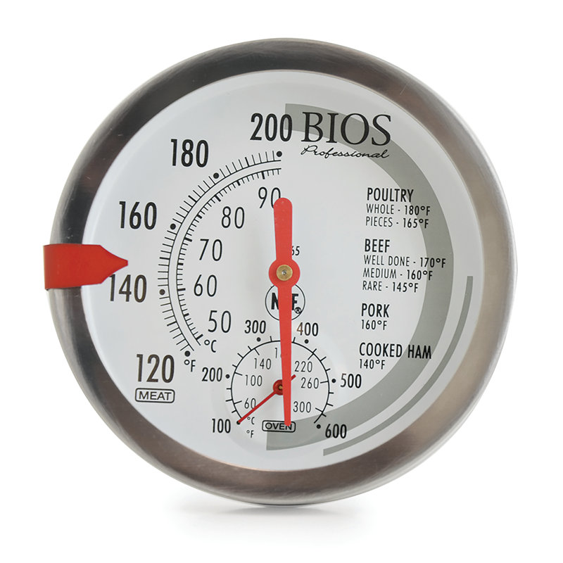 Thermomètre pour four à viande professionnel Bio, blanc