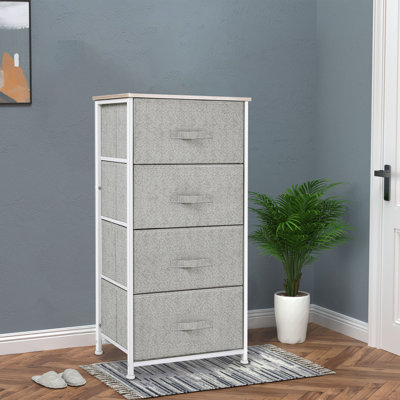 Commode de rangement 4 tiroirs Abing