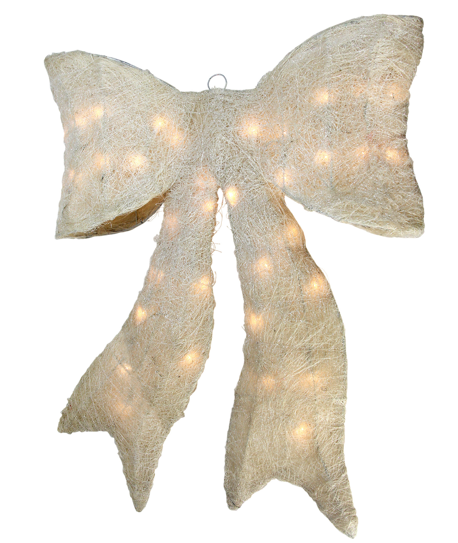 Northlight Seasonal Sparkling Cream Lighted Bow Christmas Window ...