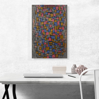 "Composition 1916" par Piet Mondrian, reproduction d'art sur toile tendue