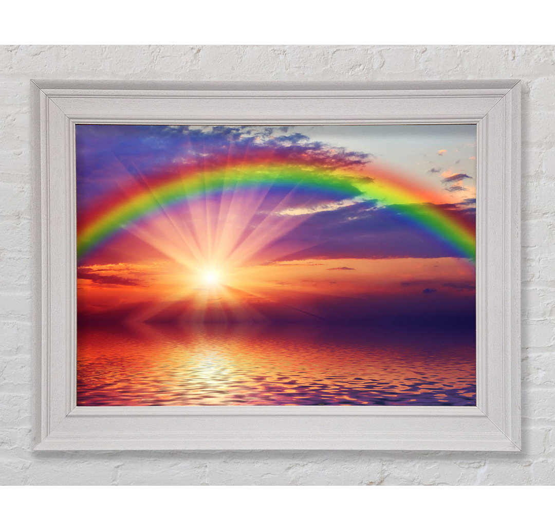 Gerahmtes Leinwandbild Rainbow Sun Blaze