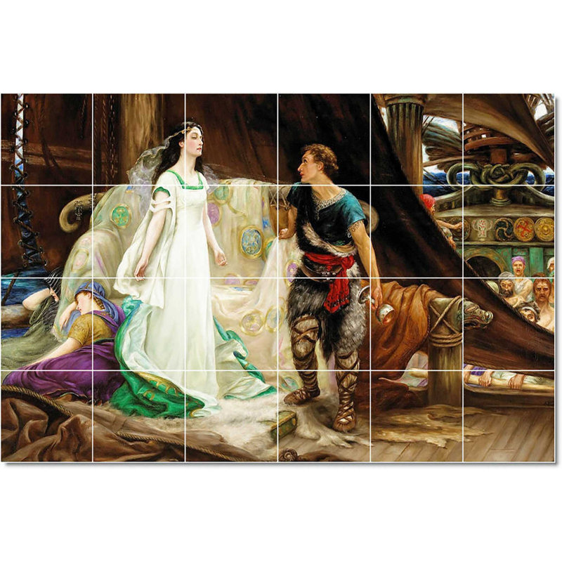 Carrelage mural décoratif en céramique 72 po x 48 po 12 po x 12 po, Herbert James Draper homme femme W22341