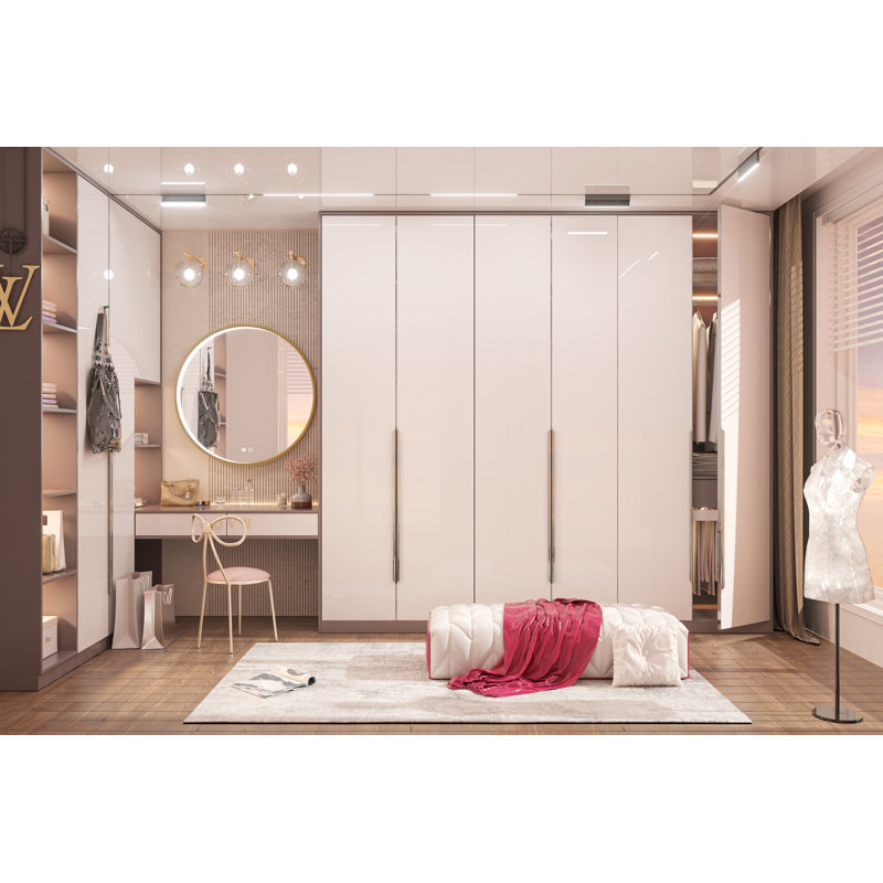 Fantina Round 3 Color Adjustable LED Metal Framed Wall Mirror with Anti-fog, 32" x 32", Gold