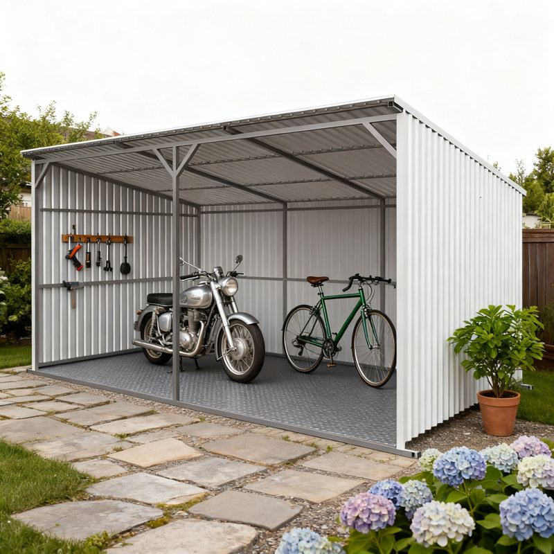 Durable Steel Sheds, Spacious Industrial Design for Multifunctional Storage