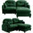 Chenille Cloud L-Shaped Sectional Sofa with Ottoman, Tufted Backrest & High-Density Foam, Soft Modular Couch Design for Living Rooms & Reading Nooks-1086884170
