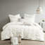 Housse de couette 3 pièces très grand / très grand en coton avec broderie et fermoir à broche, blanc