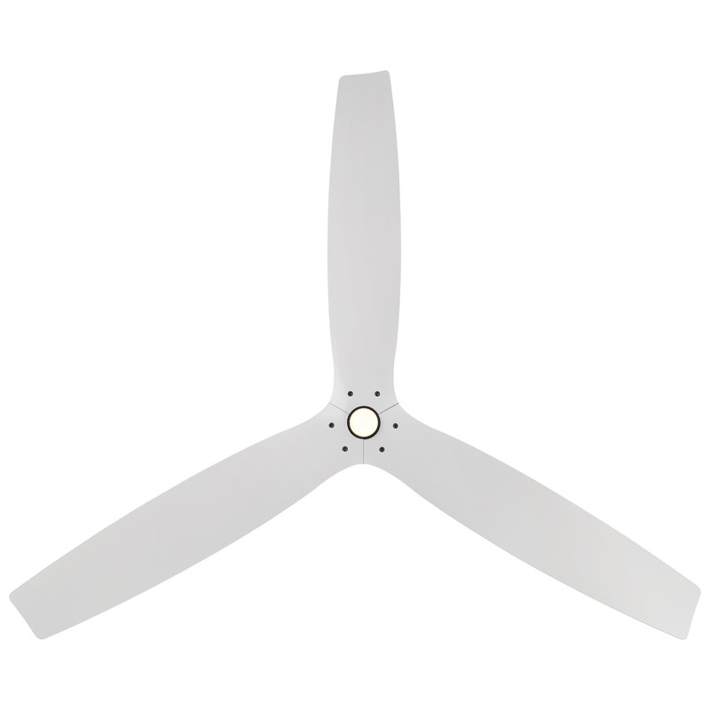 Spinster 60'' Smart Ceiling Fan with LED Light and Bluetooth Remote Control Included, Matte White/Matte Black