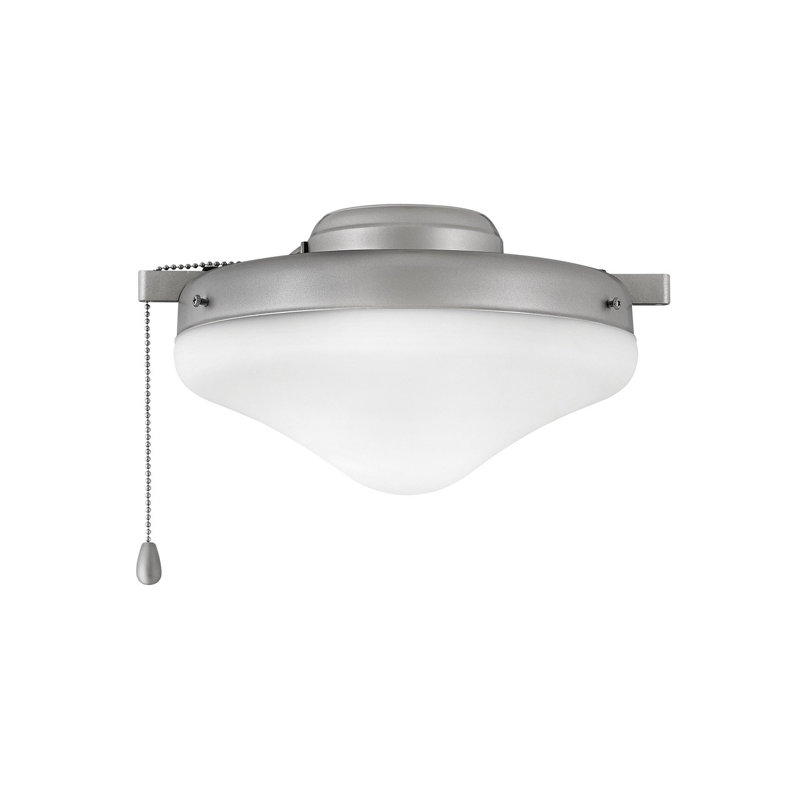 Glass Ceiling Fan Light Kit, Brushed Nickel