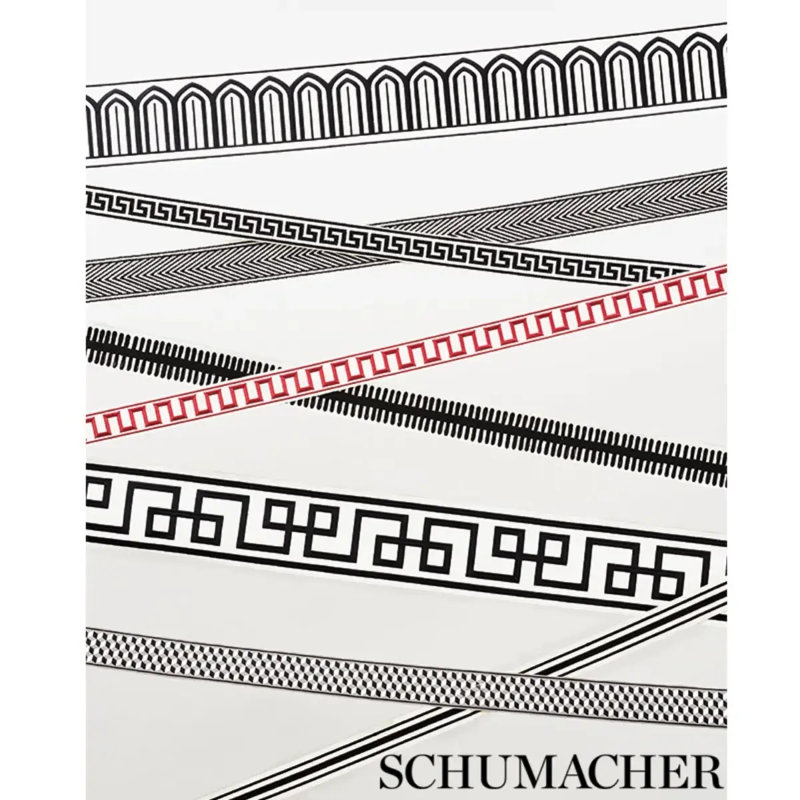 Ruban à rayures Schumacher x Miles Redd, Noir sur ivoire