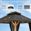 Cedar Wooden Gazebo-3.6m x 3.0m (12ft x 10ft),Cedar Frame, Double-Layer Beams, Powder-Coated Steel Roof, Ideal for Garden, Patio