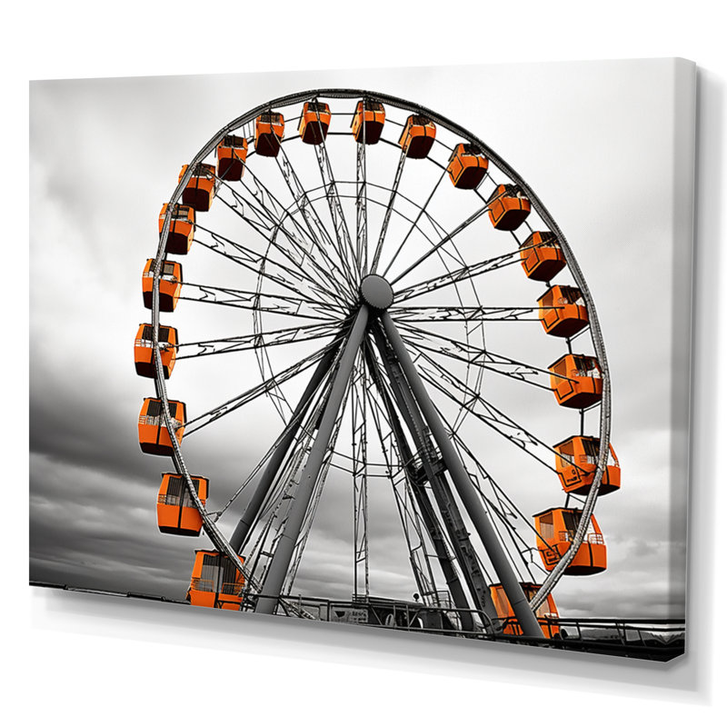 " Coral Ferris Wheel Joyful Spin I ", 16" H x 32" W, Encadrement doré