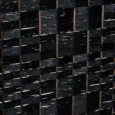 Paravent noir 6 pi. Divisez efficacement les espaces. 6 panneaux tissés élégants. Charnières réglables pour un look personnalisé. Grand écran d'intimité portable et transportable - noir. Idéal différent