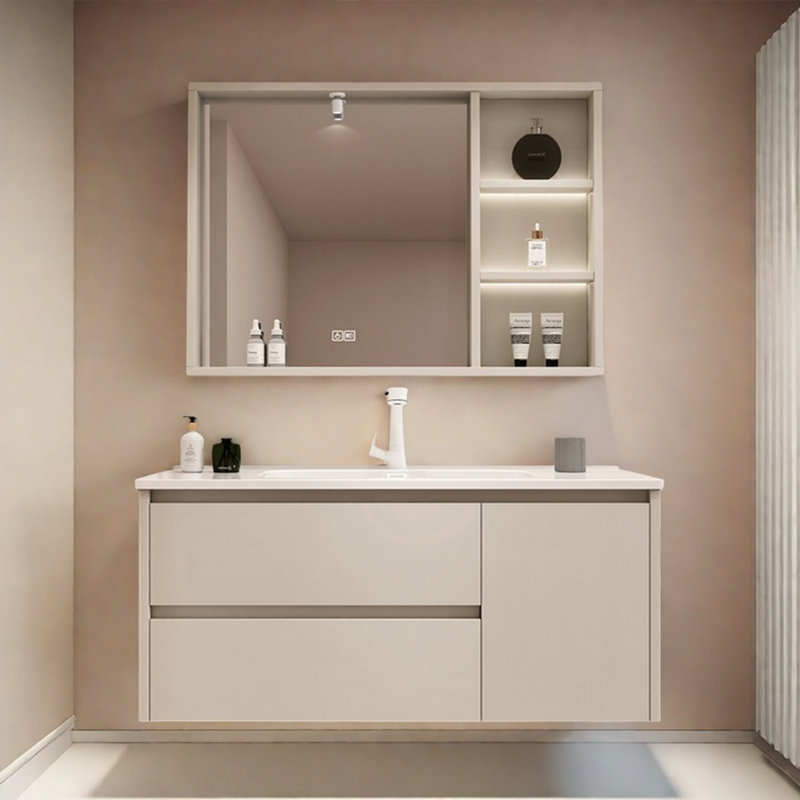 Armoire de salle de bain française de style crème