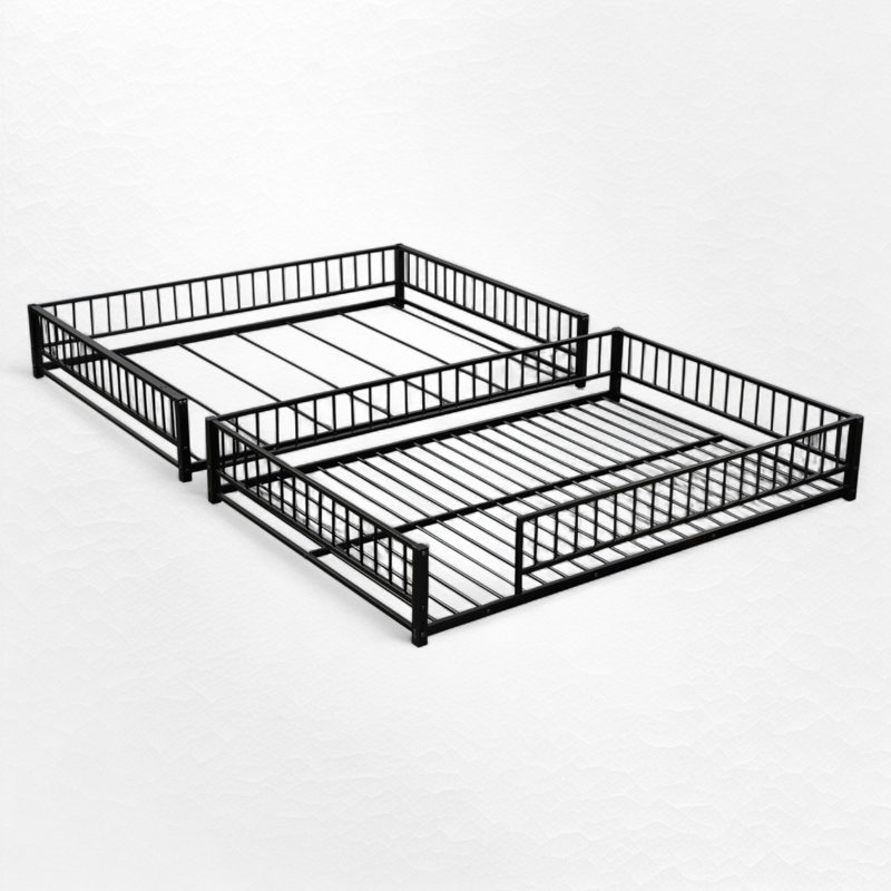Metal Queen Bunk Bed, Black