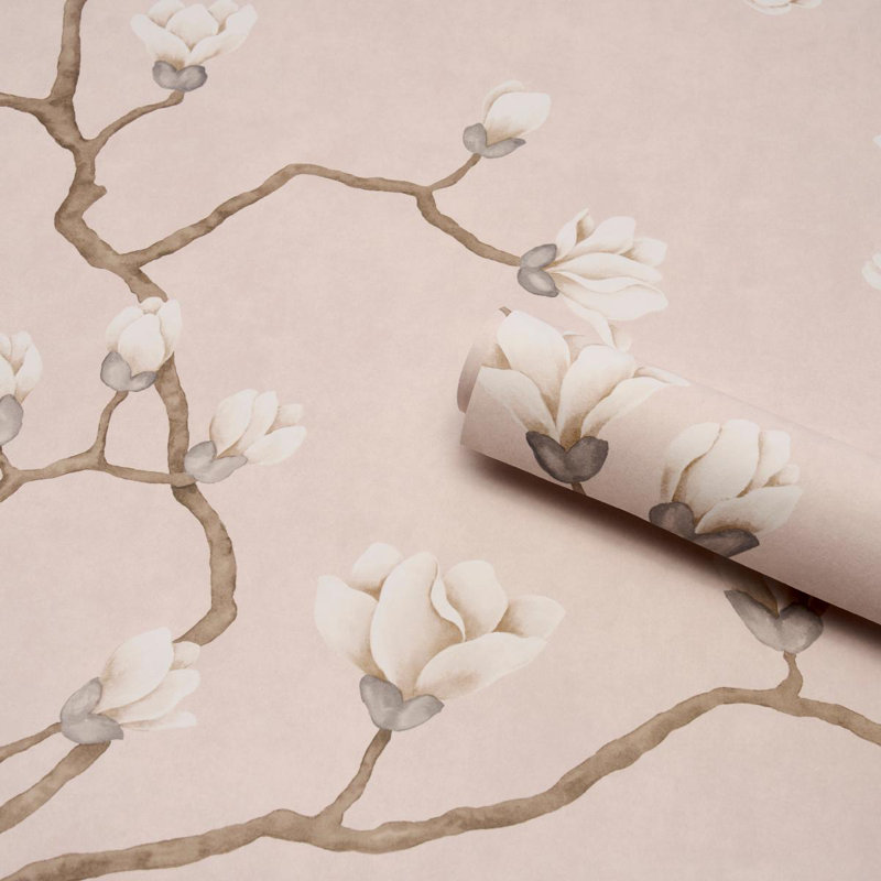 Papier peint arbre Magnolia, Rosé vieilli
