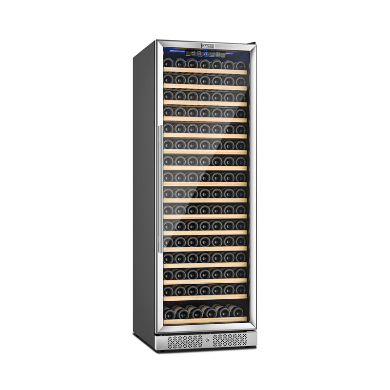24 In. 171-bottle Stainless Steel Built-in/freestanding Wine Cooler With Digital Control, Beechwood Shelves