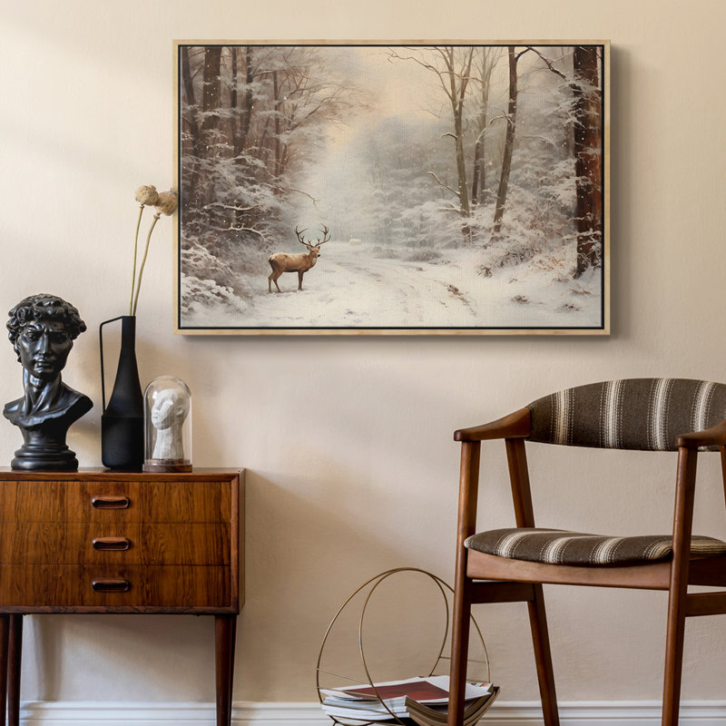 Paysage rétro - Dcccxxxviii, Toile naturelle avec cadre flottant, 25" H x 37" W x 2" D