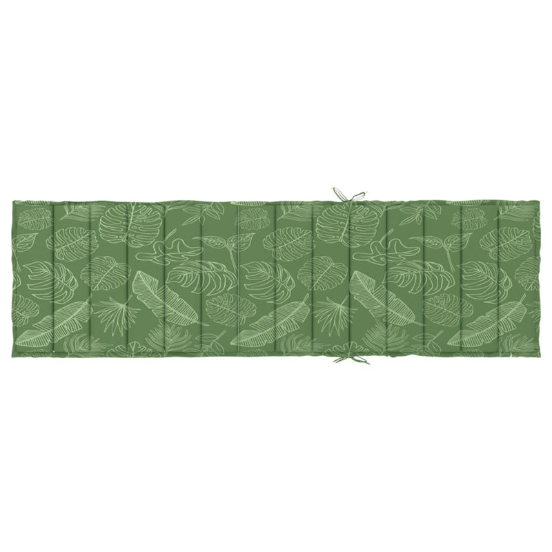 Outdoor Seat / Back Cushion, 1.6" H x 78.7" L x 27.6" W, Green/White Leaf
