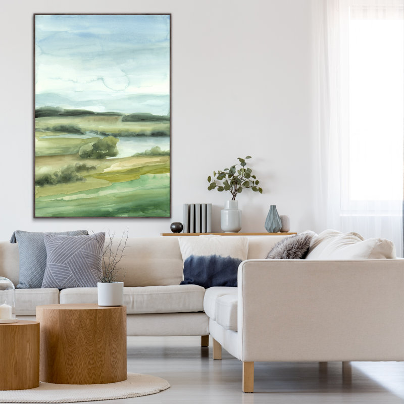 Green Ocean I Print by Giselle Kelly, 55.5" H x 37.5" W x 1.5" D, Image Brush Gel