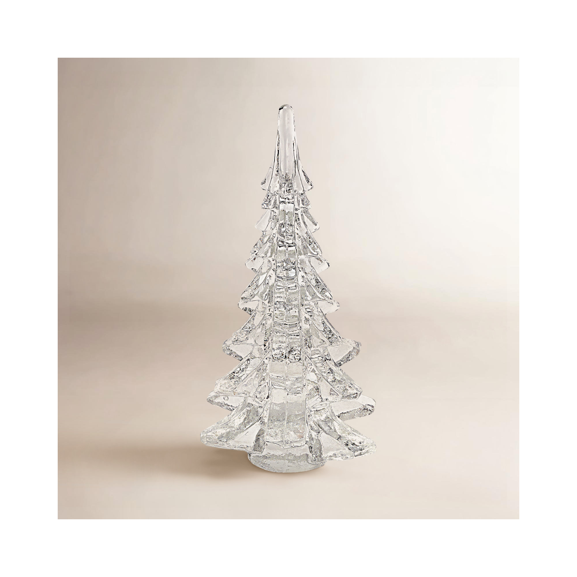 Mouth Blown Art Glass 12" Christmas Tree, 10" H