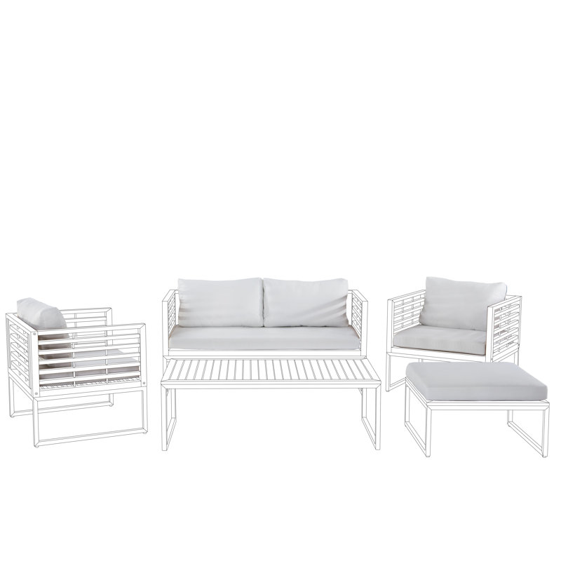 Indoor / Outdoor Square Cushion Cover, White
