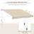 12' X 8' Retractable Awning Patio Awnings Sun Shade Shelter With Manual Crank Handle, 280G/M² Uv & Water-Resistant Fabric And Aluminum Frame For Deck Balcony, Yard