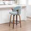Tabouret de comptoir pivotant rembourré avec structure en bois Devault-123162593