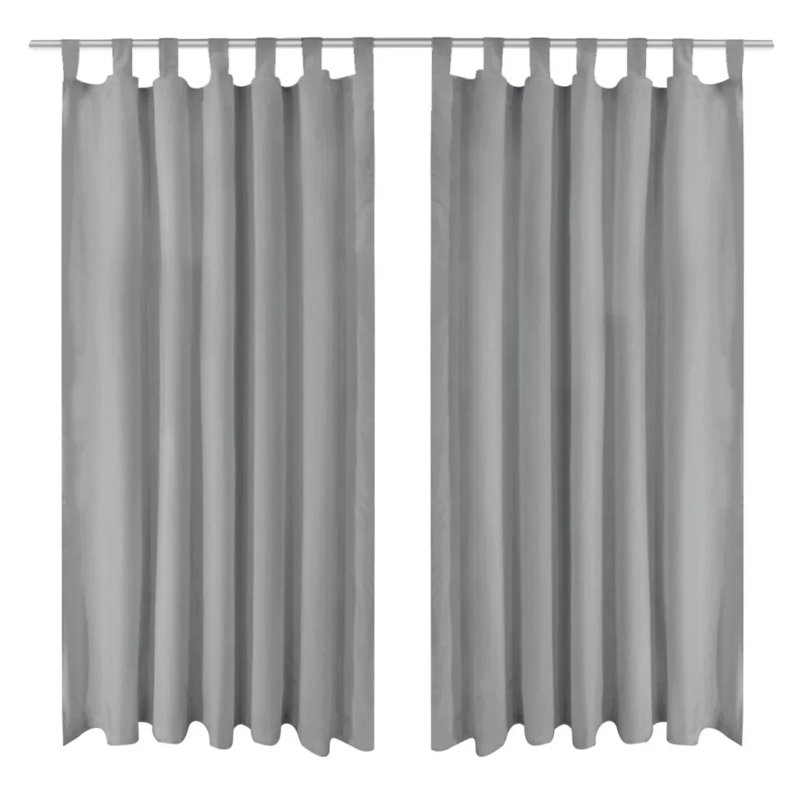 Bachar Semi Sheer Curtain Pair, 140cm Width x 175cm Drop, Grey