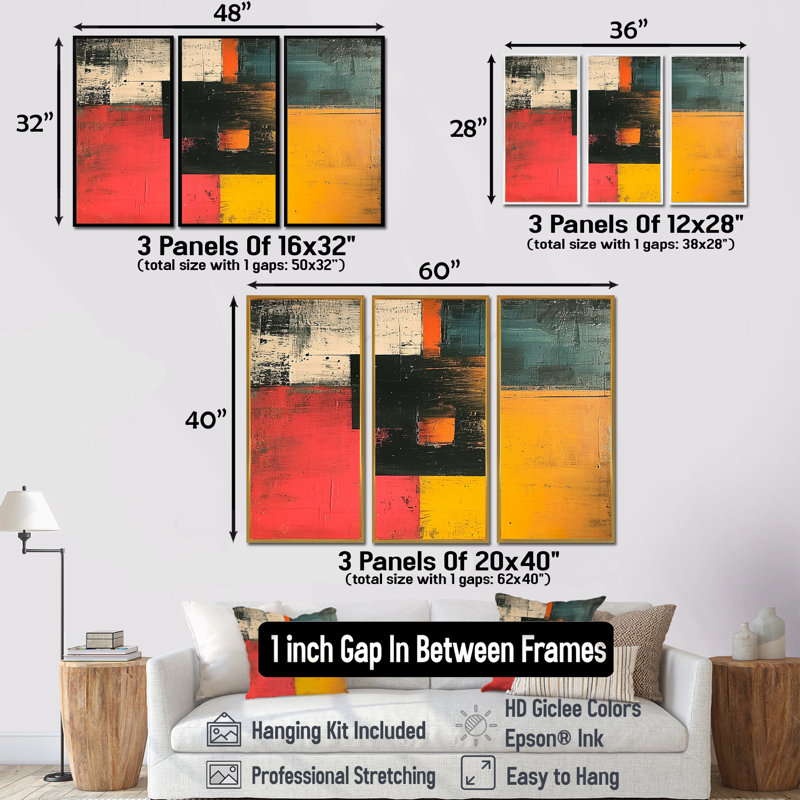 Ensemble de salon Mystic Sunset, Encadrement argenté, H 32 po x l 48 po x P 1 po