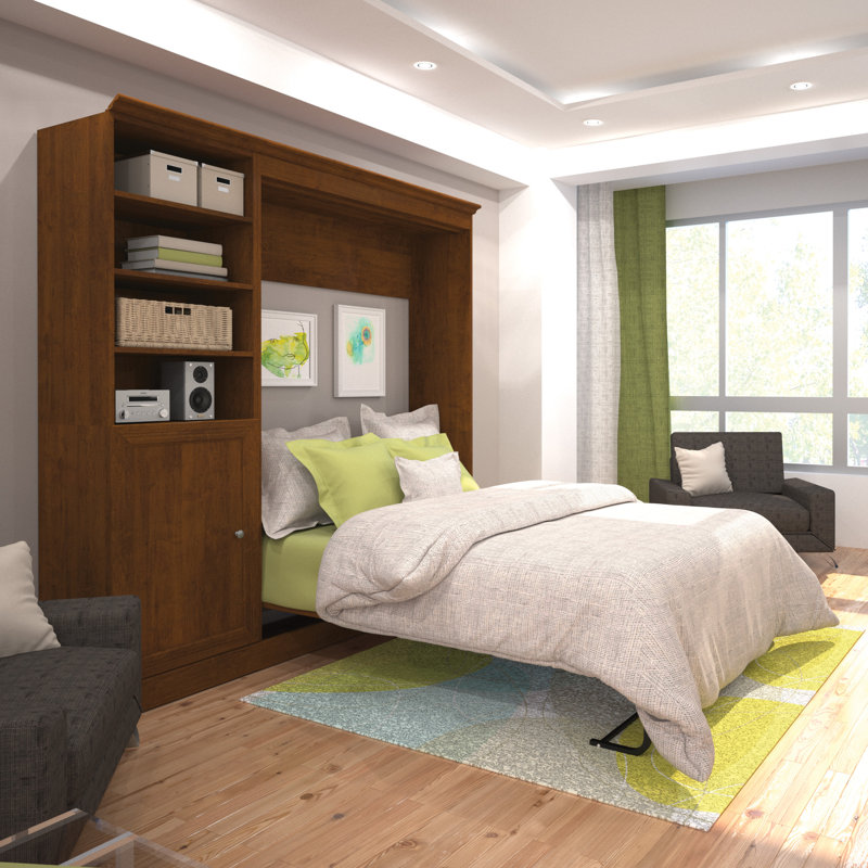 Lit escamotable avec rangement Alvaretta, Blanc, Grand