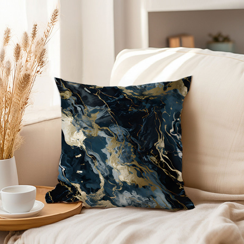 Abstract Marble Geodes Pattern IX Modern Throw Pillow Cover, 20x20