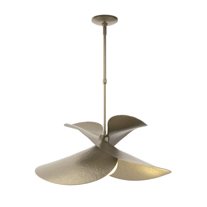 Luminaire suspendu géométrique unique à 1 lumière Hibiscus, Doré clair