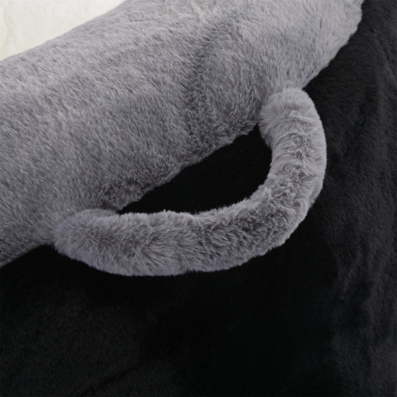 Fauteuils à billes surdimensionnés, Similifourrure noire et blanche