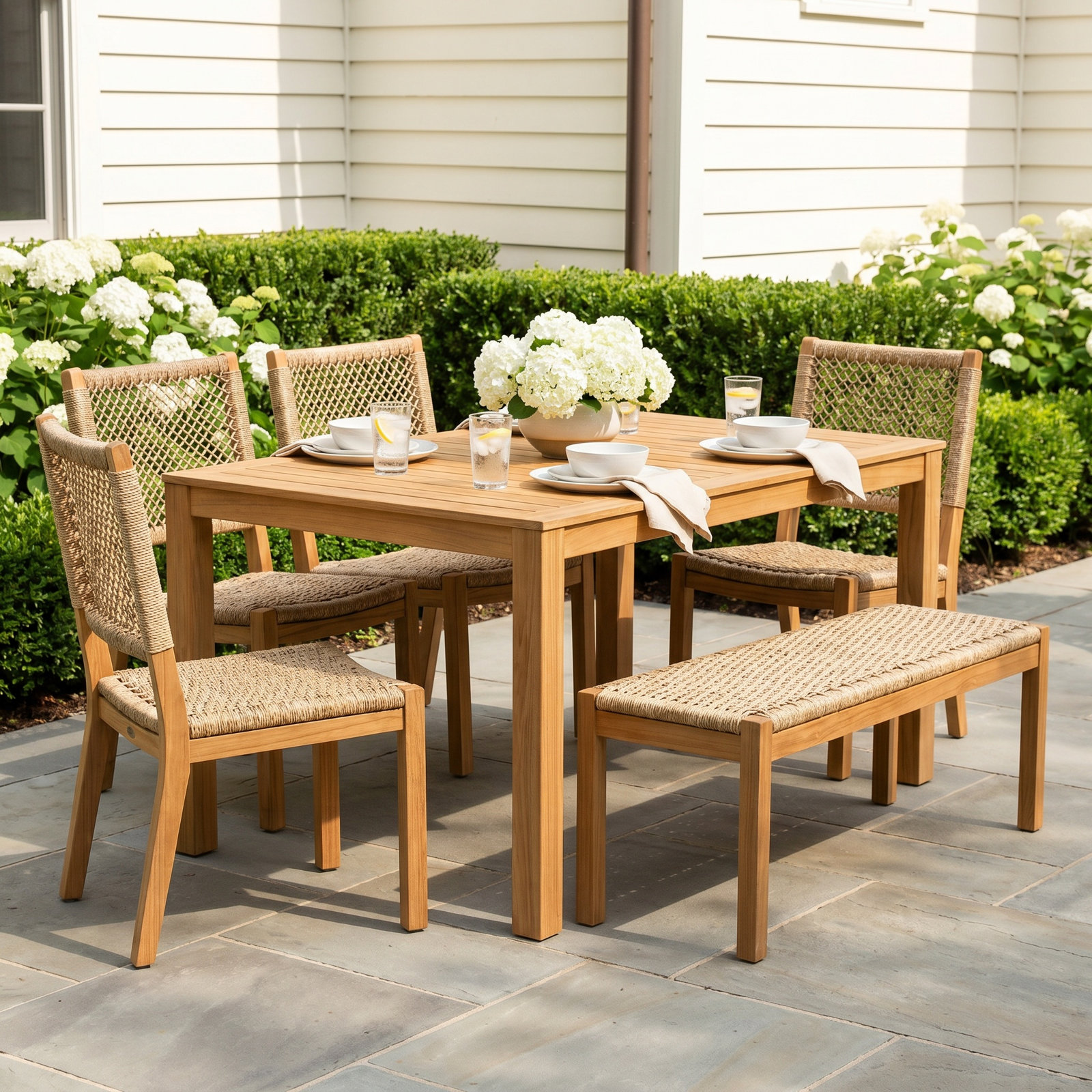 Seras Teak Patio Dining Set