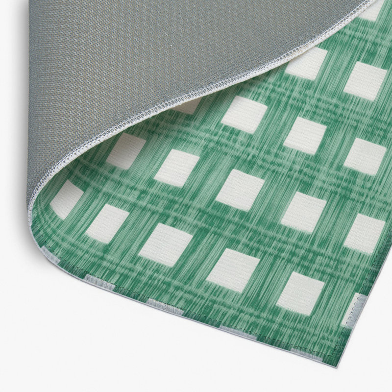 Tapis d'intérieur et d'extérieur à carreaux vert
