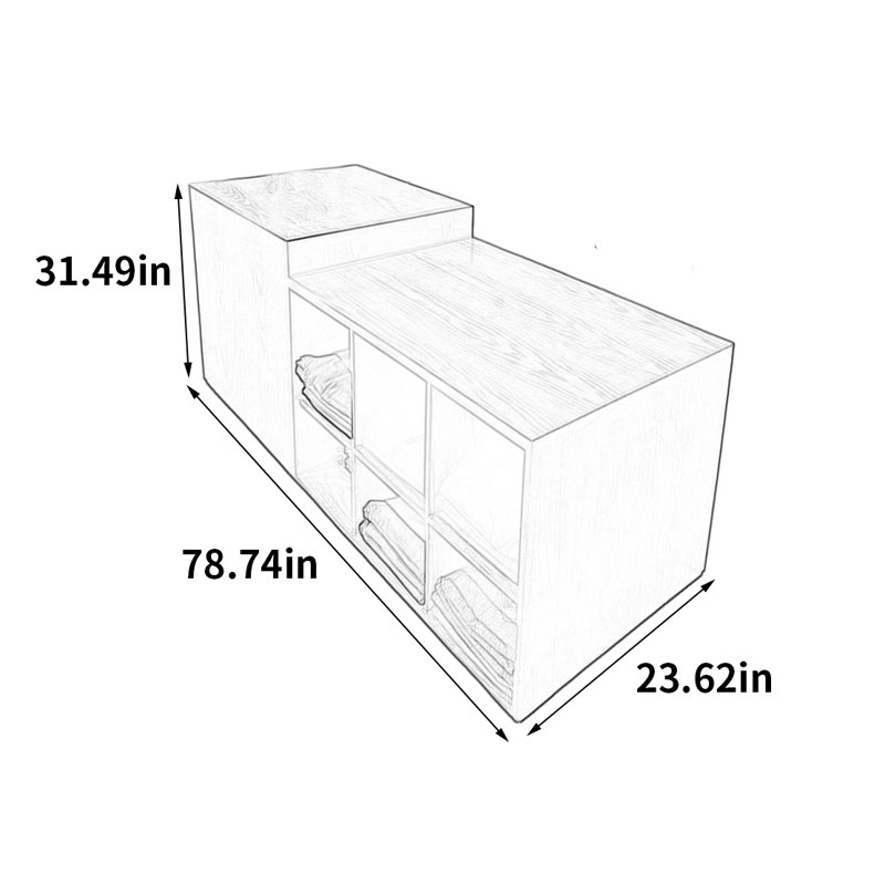 Vitrine moderne et minimaliste, H 31,49 po x l 78,74 po x P 23,62 po